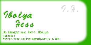 ibolya hess business card